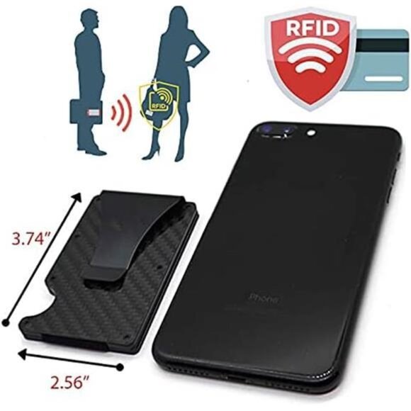 USA US Flag Mens Wallet RFID Protected Stainless Steel Money Clip - Compact - Picture 5 of 6